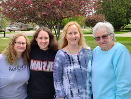Danielle's mom, Danielle, her aunt, and her grandmother